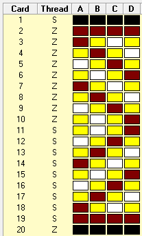 red yellow spiral threading